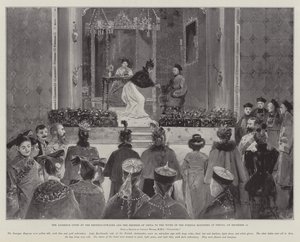 12月13日、北京で外務大臣の妻に皇后両陛下と中国皇帝が贈った聴衆 作： Henry Charles Seppings Wright